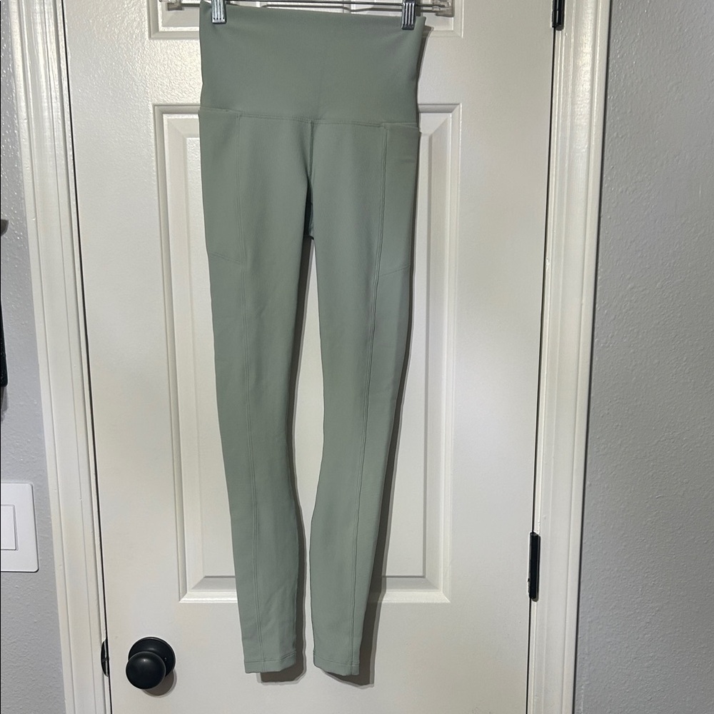 High-Waisted Sage Green Women's Leggings